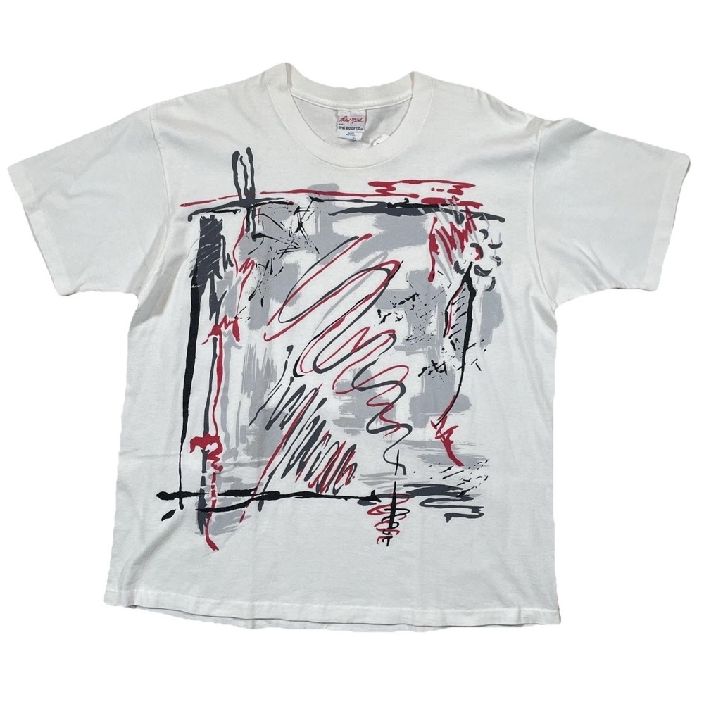Art Vintage 80s Rachel McLish Shirt XL Single Stitch Abstract The Body Co USA